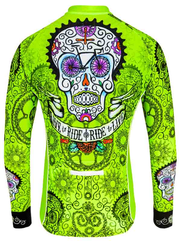 DAY OF THE LIVING (LIME) MEN'S LONG SLEEVE JERSEY